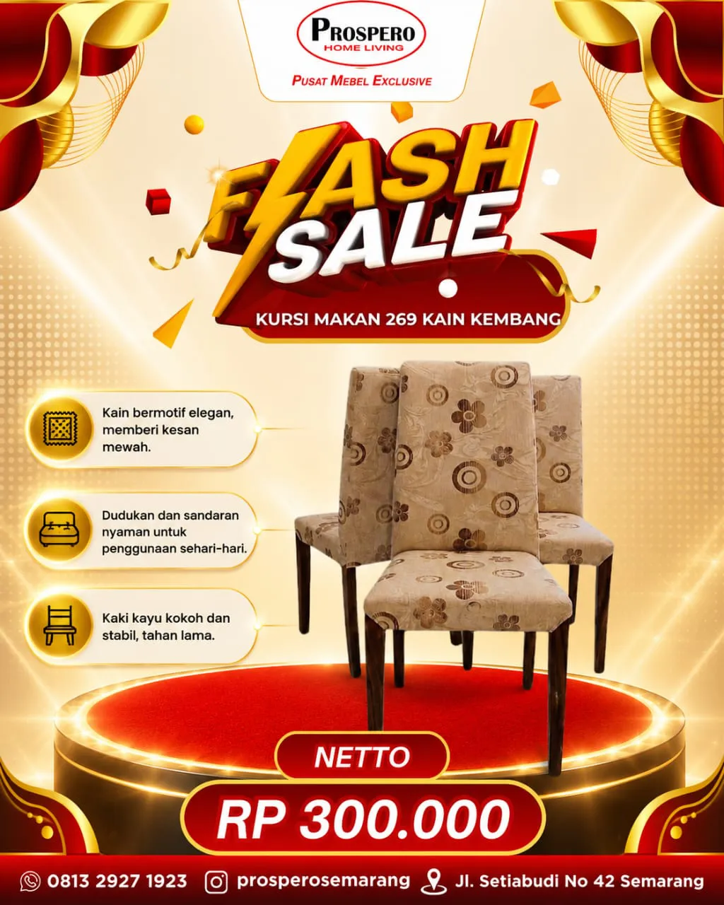KURSI MAKAN 269 KAIN KEMBANG