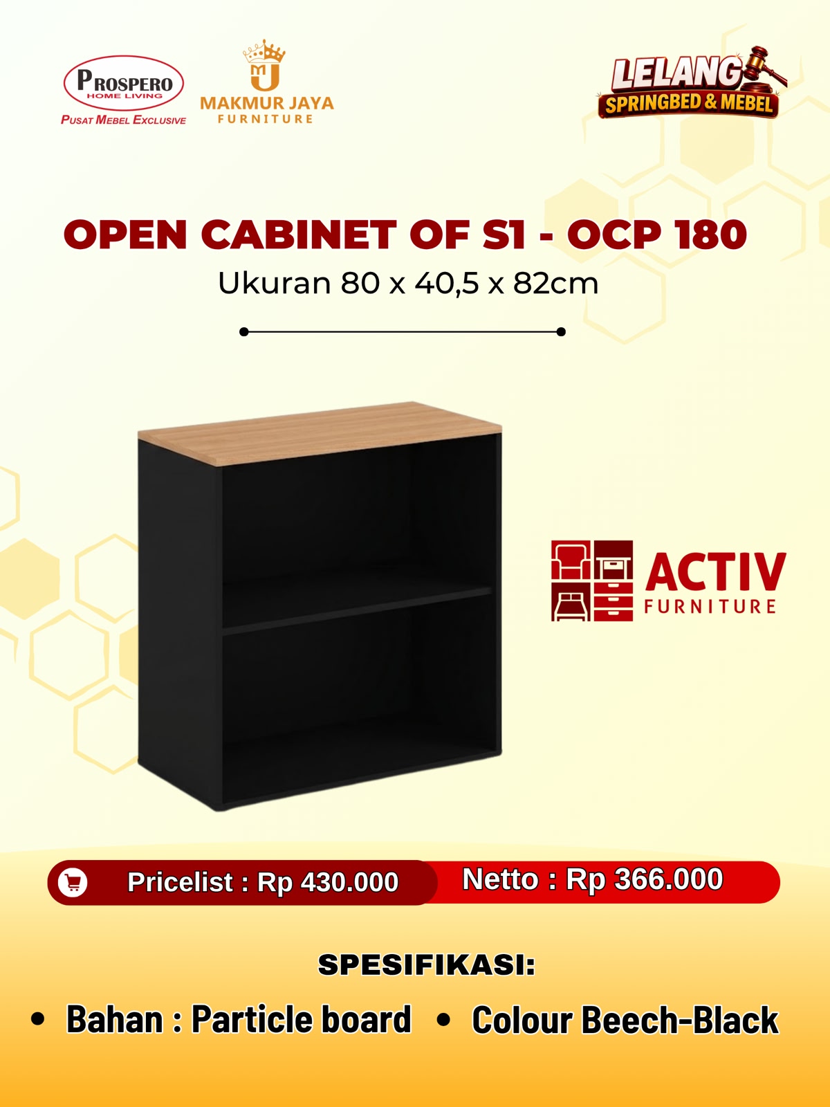Open cabinet pendek ACTIV OF S1-OCP 180