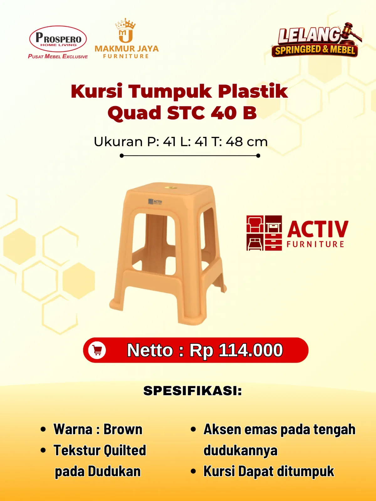Kursi Tumpuk Plastik Quad STC 40 B