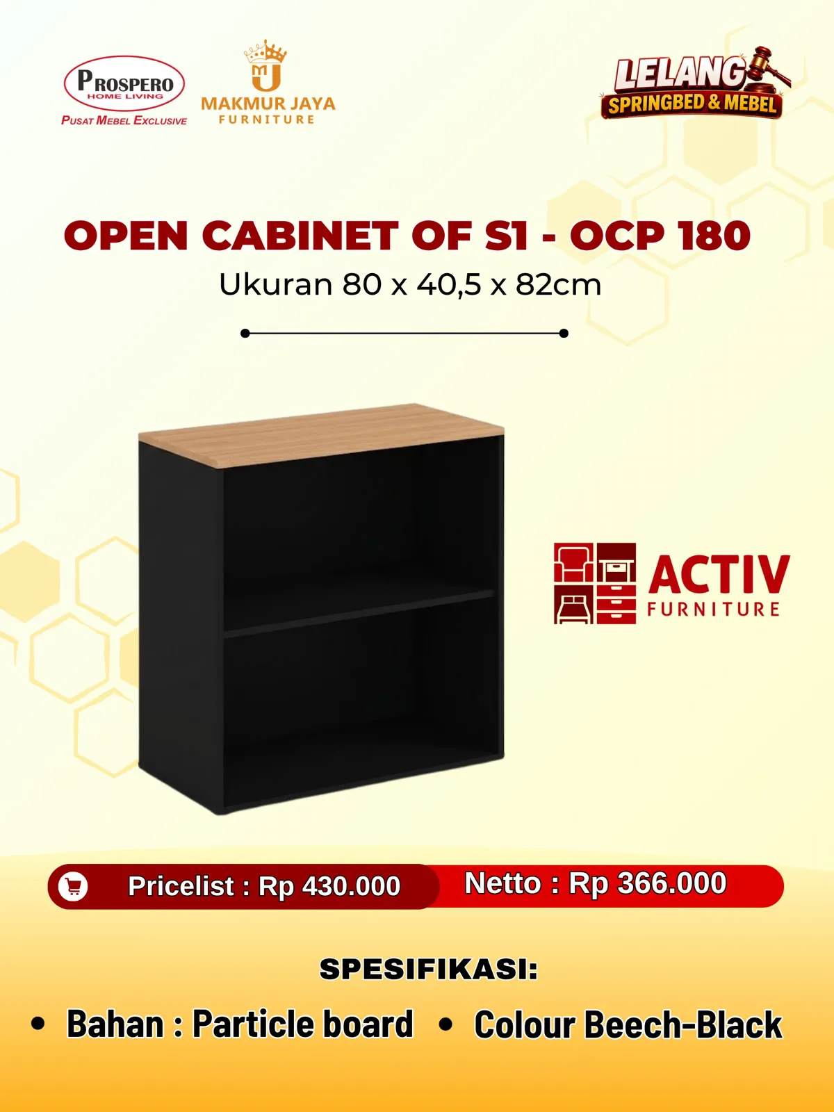 Open cabinet pendek ACTIV OF S1-OCP 180